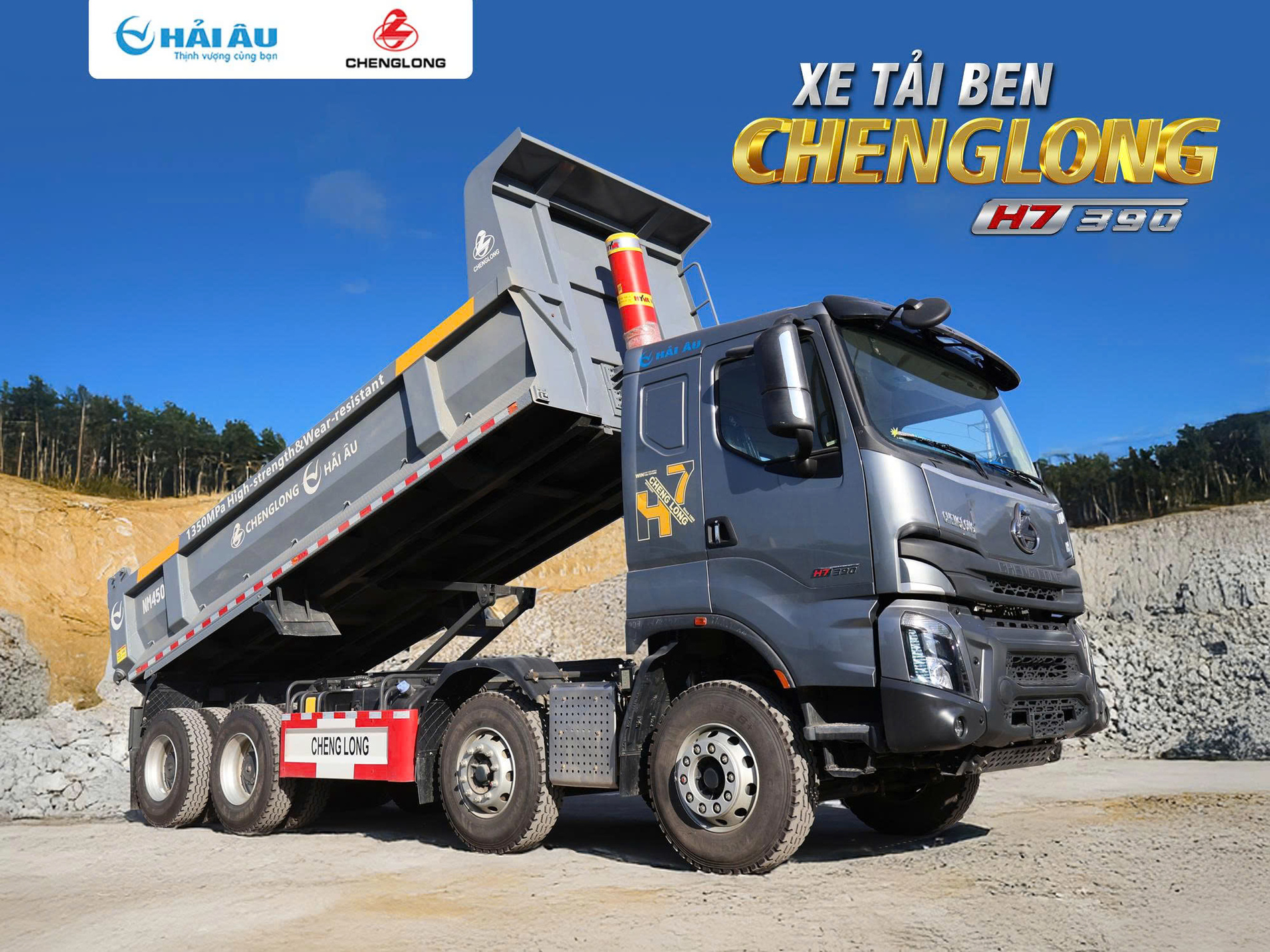 XE TẢI BEN CHENGLONG H5 6x4 350HP - THÙNG HYUNDAI